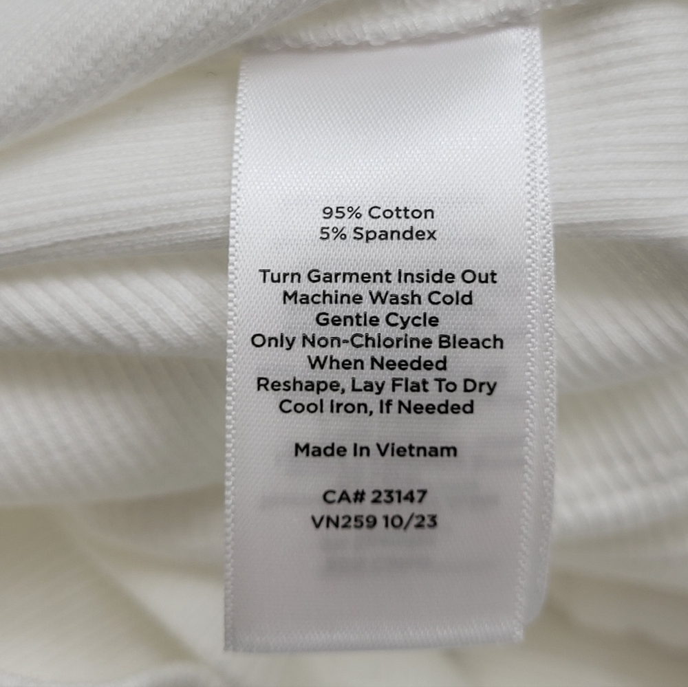 Talbots Women's White Ribbed Knit Stretch Boat Neck‎ 3/4 Sleeve Top Size Lg NWT - Picture 11 of 12